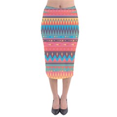 Native American Pattern Velvet Midi Pencil Skirt by ExtraGoodSauce