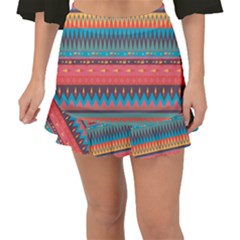 Native American Pattern Fishtail Mini Chiffon Skirt by ExtraGoodSauce