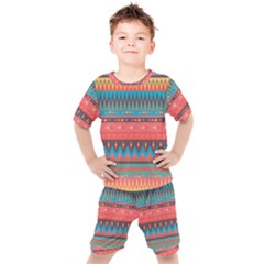 Native American Pattern Kids  Tee And Shorts Set by ExtraGoodSauce