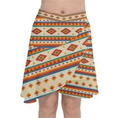 Native American Pattern Chiffon Wrap Front Skirt by ExtraGoodSauce