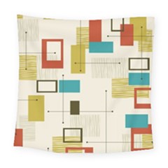 Retro Pattern Vintage Square Tapestry (large) by ExtraGoodSauce