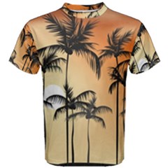 Sunset Palm Trees Beach Summer Men s Cotton Tee