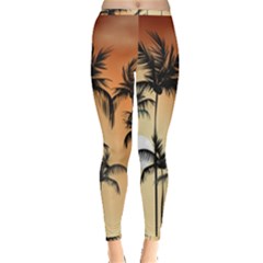 Sunset Palm Trees Beach Summer Inside Out Leggings