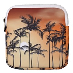 Sunset Palm Trees Beach Summer Mini Square Pouch