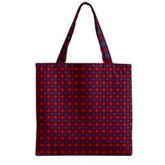 Tartan Pattern Zipper Grocery Tote Bag by ExtraGoodSauce