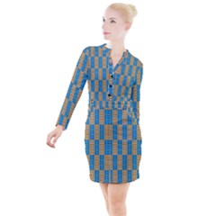 Tartan Pattern Button Long Sleeve Dress by ExtraGoodSauce