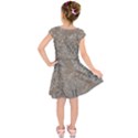 Linear Textured Botanical Motif Design Kids  Short Sleeve Dress View2