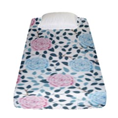 Cute Light Pink And Blue Modern Rose Pattern Fitted Sheet (Single Size)