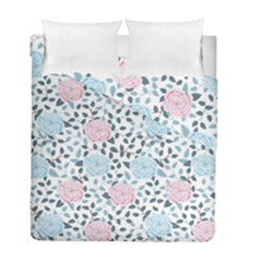 Cute Light Pink And Blue Modern Rose Pattern Duvet Cover Double Side (full/ Double Size) by Grafftimi