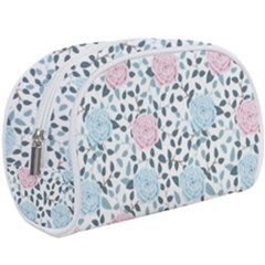 Cute Light Pink And Blue Modern Rose Pattern Make Up Case (Large)