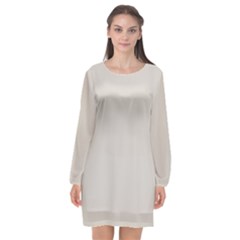 Abalone Grey Long Sleeve Chiffon Shift Dress 