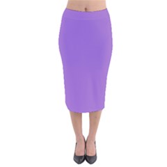 Amethyst Purple Velvet Midi Pencil Skirt by FashionLane