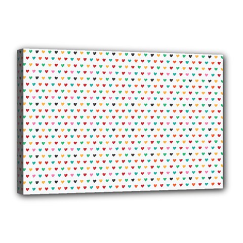 Hearts Pattern Canvas 18  X 12  (stretched)