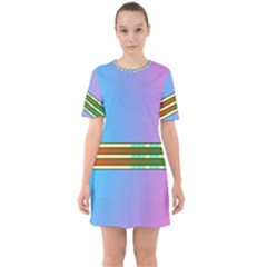 Vaporwave Hack The Planet 4 Sixties Short Sleeve Mini Dress by WetdryvacsLair