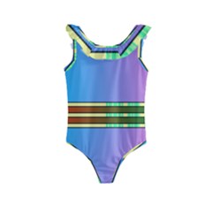 Vaporwave Hack The Planet 4 Kids  Frill Swimsuit by WetdryvacsLair