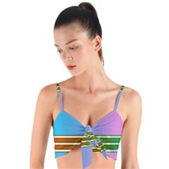 Vaporwave Hack The Planet 4 Woven Tie Front Bralet by WetdryvacsLair