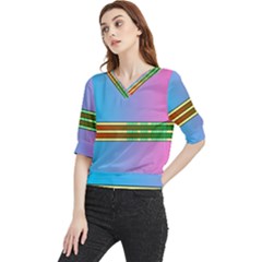 Vaporwave Hack The Planet 4 Quarter Sleeve Blouse