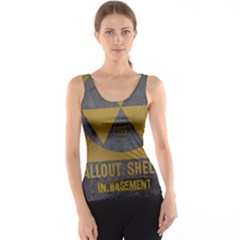 Fallout Shelter In Basement Radiation Sign Tank Top by WetdryvacsLair