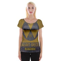 Fallout Shelter In Basement Radiation Sign Cap Sleeve Top by WetdryvacsLair