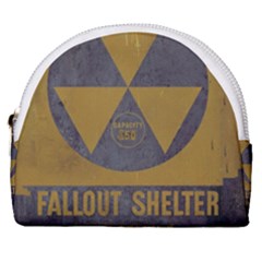 Fallout Shelter In Basement Radiation Sign Horseshoe Style Canvas Pouch by WetdryvacsLair