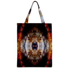 Retro Hippie Vibe Trippy Psychedelic Zipper Classic Tote Bag by CrypticFragmentsDesign