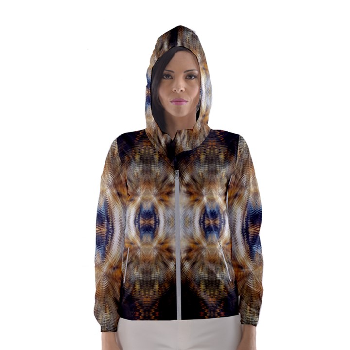 Retro Hippie Vibe Trippy Psychedelic Women s Hooded Windbreaker