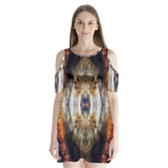 Retro Hippie Vibe Trippy Psychedelic Shoulder Cutout Velvet One Piece by CrypticFragmentsDesign