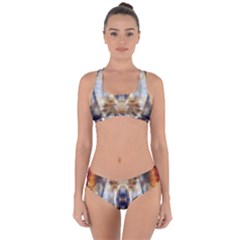 Retro Hippie Vibe Trippy Psychedelic Criss Cross Bikini Set by CrypticFragmentsDesign