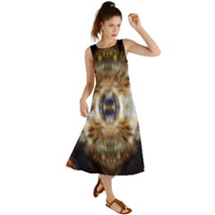 Retro Hippie Vibe Trippy Psychedelic Summer Maxi Dress by CrypticFragmentsDesign