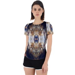 Retro Hippie Vibe Trippy Psychedelic Back Cut Out Sport Tee by CrypticFragmentsDesign