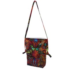 Boho Hippie Trippy Floral Pattern Folding Shoulder Bag