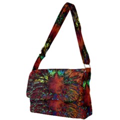 Boho Hippie Trippy Floral Pattern Full Print Messenger Bag (l)