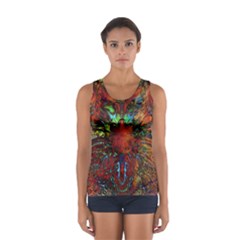 Boho Hippie Trippy Floral Pattern Sport Tank Top 