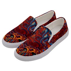 Phoenix in the Rain Abstract Pattern Men s Canvas Slip Ons