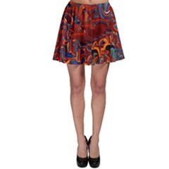 Phoenix in the Rain Abstract Pattern Skater Skirt