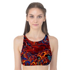 Phoenix in the Rain Abstract Pattern Tank Bikini Top