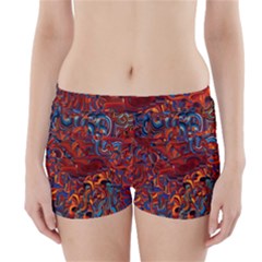 Phoenix in the Rain Abstract Pattern Boyleg Bikini Wrap Bottoms