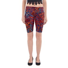 Phoenix In The Rain Abstract Pattern Yoga Cropped Leggings