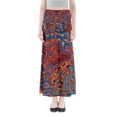 Phoenix in the Rain Abstract Pattern Full Length Maxi Skirt