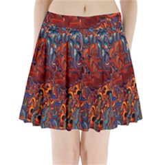 Phoenix in the Rain Abstract Pattern Pleated Mini Skirt