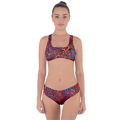 Phoenix In The Rain Abstract Pattern Criss Cross Bikini Set by CrypticFragmentsDesign