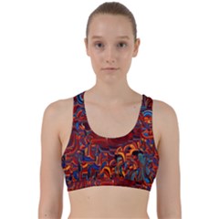 Phoenix In The Rain Abstract Pattern Back Weave Sports Bra by CrypticFragmentsDesign