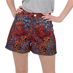 Phoenix in the Rain Abstract Pattern Ripstop Shorts