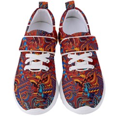 Phoenix Rising Colorful Abstract Art Women s Velcro Strap Shoes