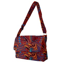 Phoenix Rising Colorful Abstract Art Full Print Messenger Bag (L)