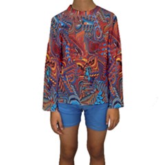 Phoenix Rising Colorful Abstract Art Kids  Long Sleeve Swimwear