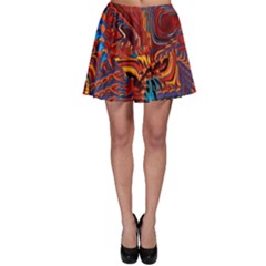 Phoenix Rising Colorful Abstract Art Skater Skirt