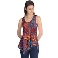 Phoenix Rising Colorful Abstract Art Sleeveless Tunic