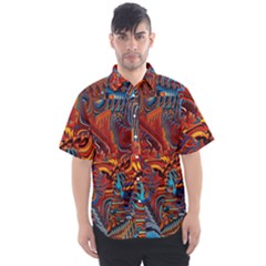 Phoenix Rising Colorful Abstract Art Men s Short Sleeve Shirt