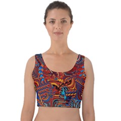 Phoenix Rising Colorful Abstract Art Velvet Crop Top